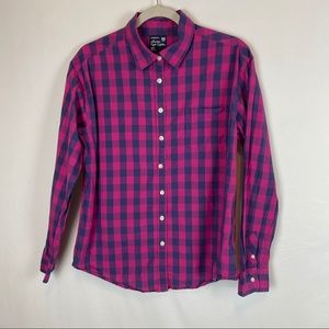 AE Plaid Boyfriend Fit Button Down Shirt